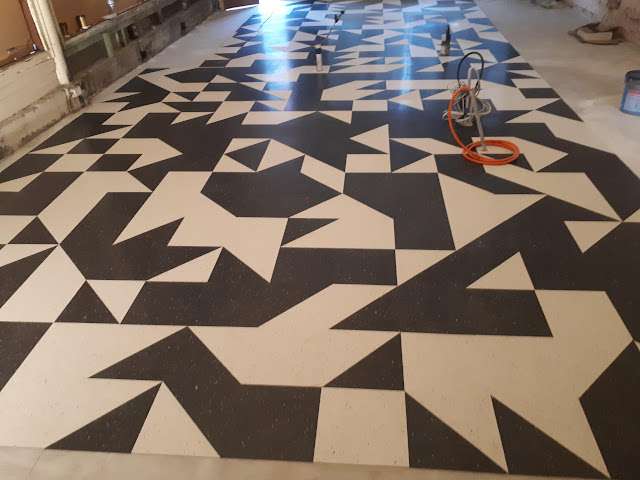 Classic Black & White Vinyl Tiles completed flooring project