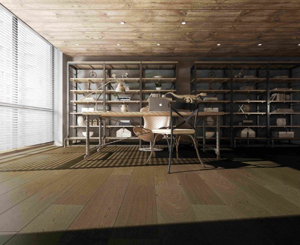 Modern living room featuring Tudorwoods Fontaine Brown Oak Premium Oak Flooring