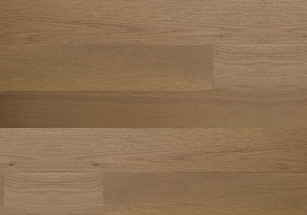 Close-up view of Amara Canyon Creek Premium American Oak flooring by Tudorwoods showcasing natural wood grain, brushed matte finish, and micro-bevel detailing