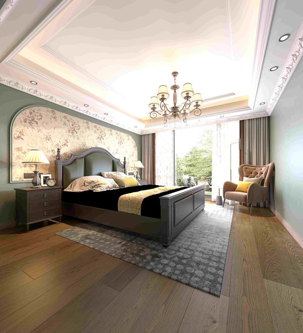 Modern living room featuring Tudorwoods Fontaine Hidalgo Premium Oak Flooring