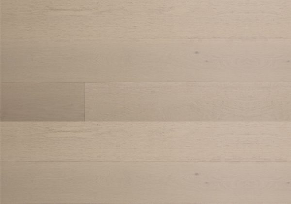 Close-up view of Amara Myrtle Beach Premium American Oak flooring by Tudorwoods showcasing natural wood grain, brushed matte finish, and micro-bevel detailing