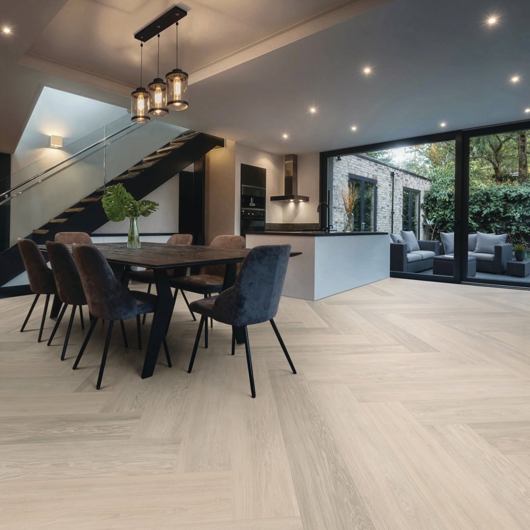 Cashmere Oak LooseLay Longboard vinyl flooring room view