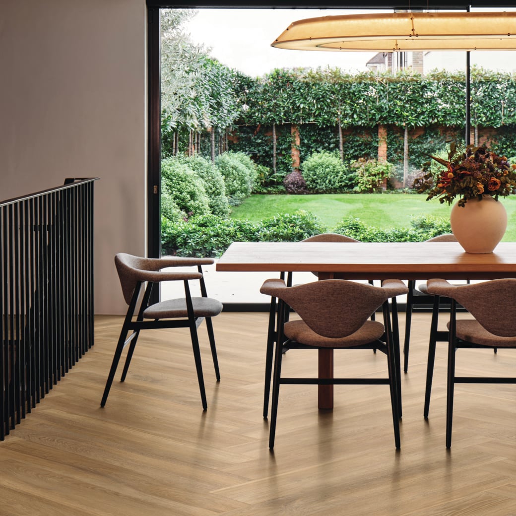 Natural Deauville Oak LooseLay Longboard vinyl flooring room view