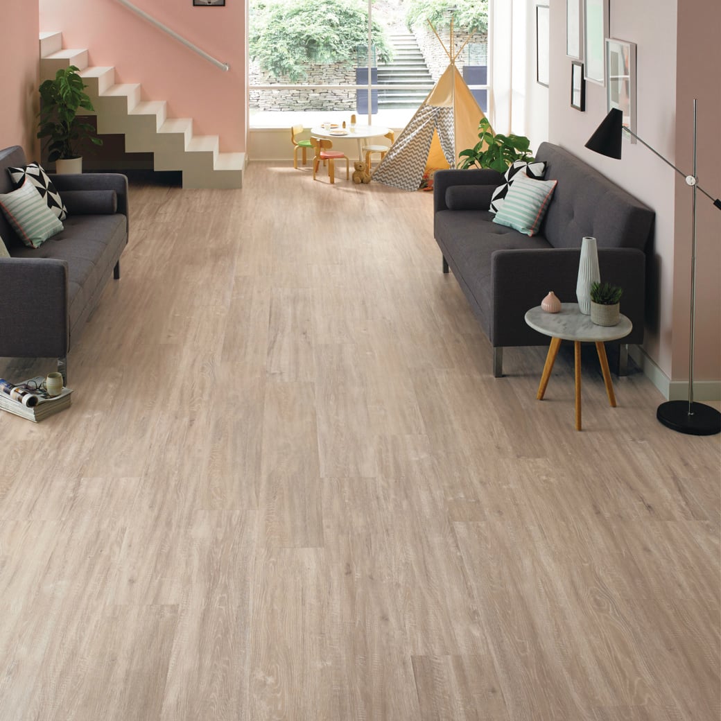 Pearl Oak LooseLay Longboard vinyl flooring room view