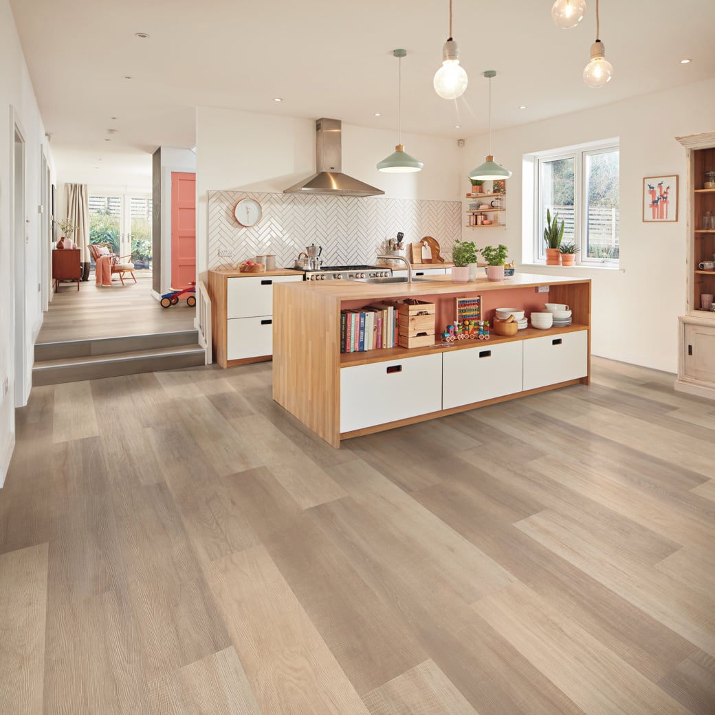 Pure Fabric Oak LooseLay Longboard vinyl flooring room view