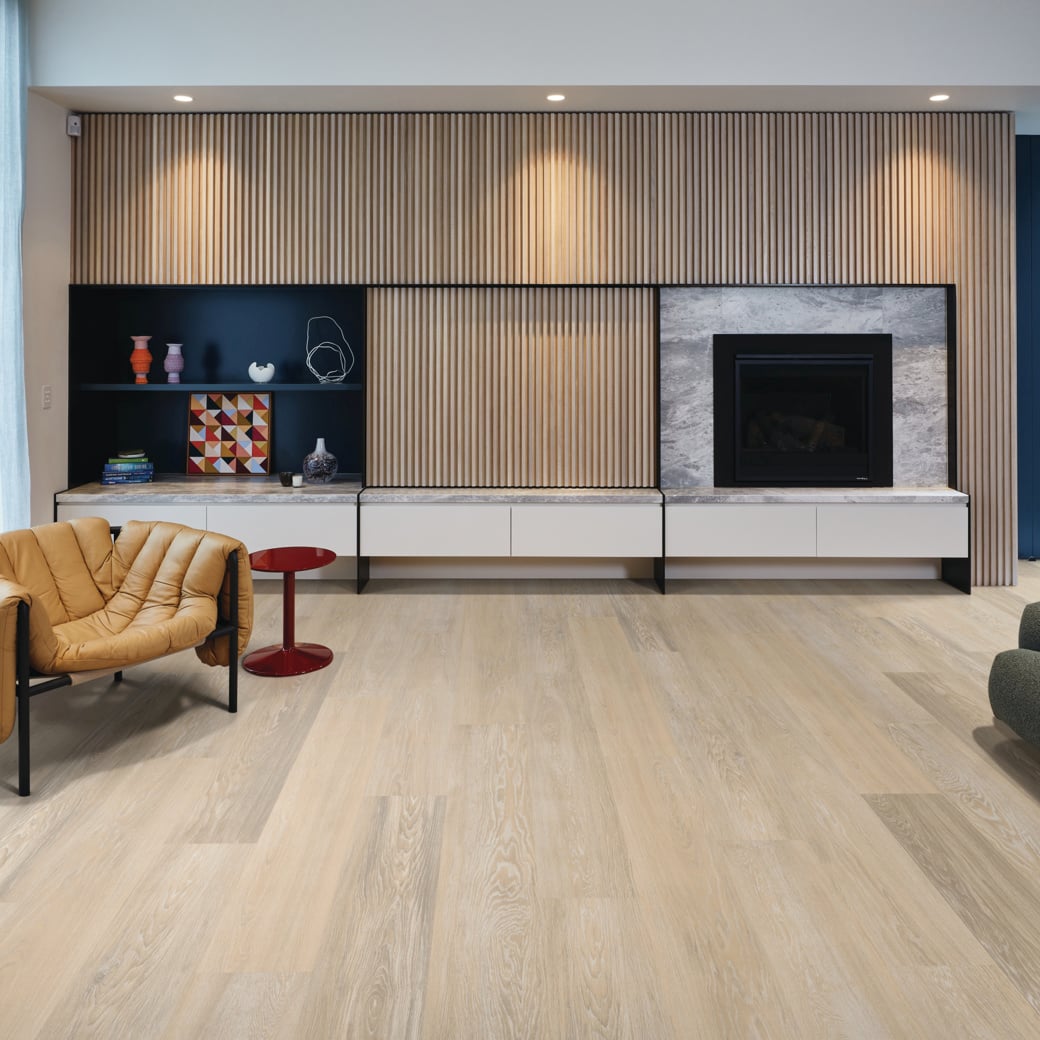 Wheat Oak LooseLay Longboard vinyl flooring room view